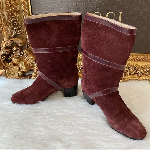 Gucci Vintage Slouchy Suede Leather Boots - Picture 3 of 16